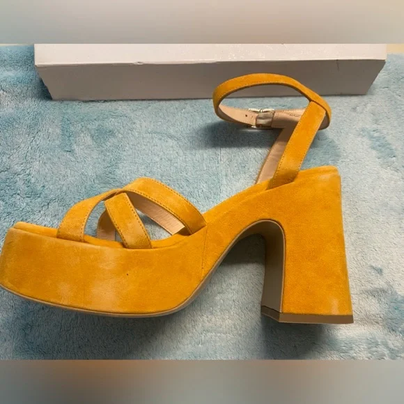 Chiarini Bologna Orange Suede Platform Sandals Sz IT 39, new in box - Picture 5 of 11